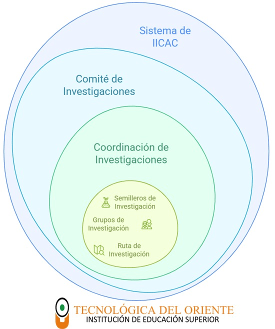 Gráfico con la organización del sistema de investigación